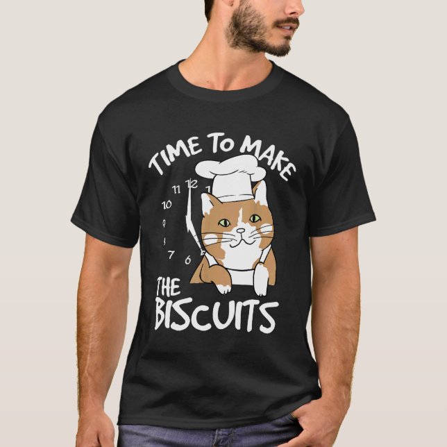 T-shirt Chat Chef   C'est Le Moment De Faire Des Biscuits  (Devant)