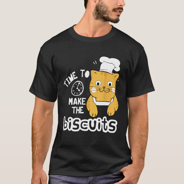 T-shirt Chat Chef   C'est Temps De Faire Des Biscuits (Devant)