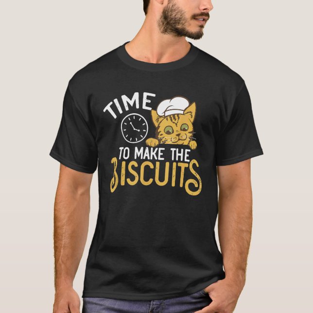 T-shirt Chat Chef   C'est Temps De Faire Des Biscuits  5 (Devant)