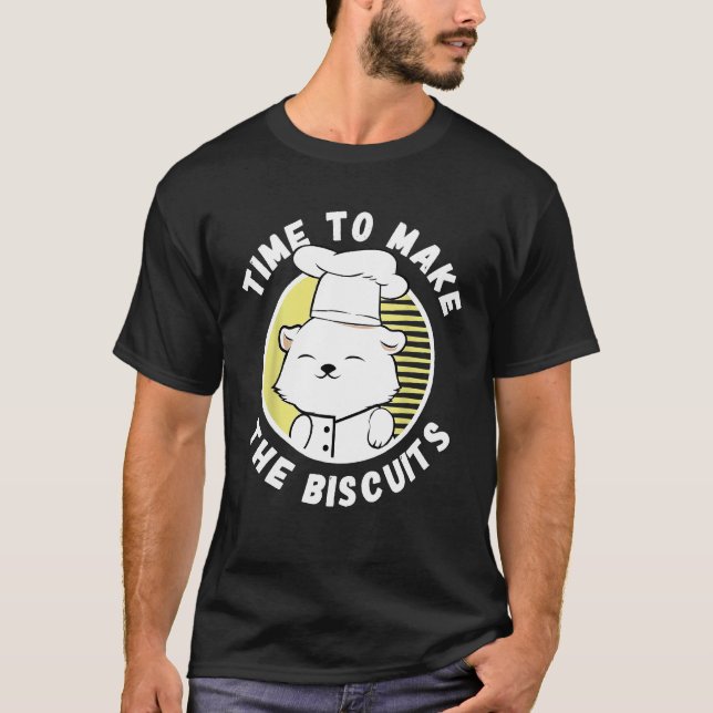 T-shirt Chat Chef   C'est Temps De Faire Des Biscuits  6 (Devant)