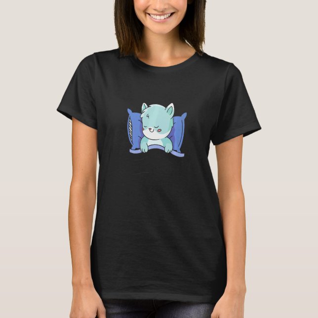 T-shirt Chat Chéri Chat Dormant Adorable Chaton Chat (Devant)