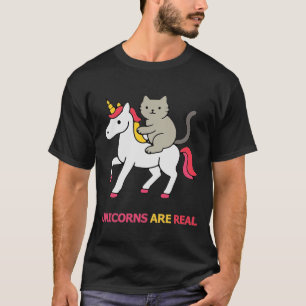T-shirt Chat chevauchant une licorne