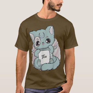 T-shirt Chat Chibi Avec Anime De Tasse De Thé Neko Angelco