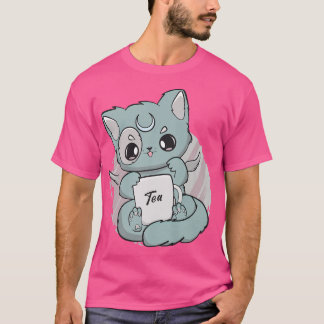 T-shirt Chat Chibi Avec Anime De Tasse De Thé Neko Angelco