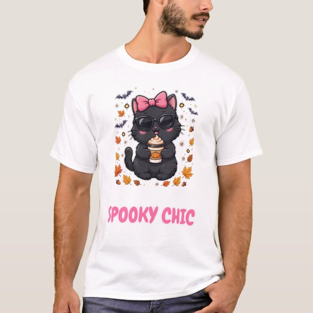 T-shirt Chat chic et effrayant (Devant)