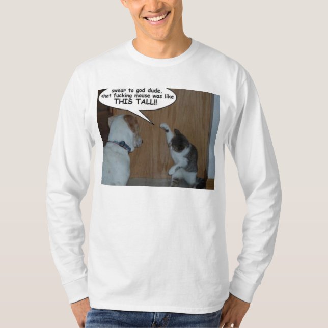 T-shirt Chat/chien drôles (Devant)