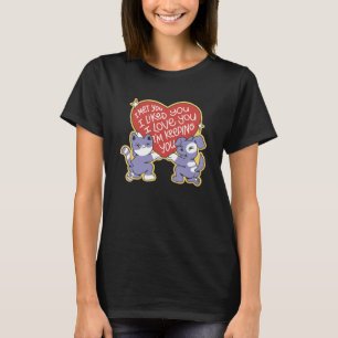T-shirt Chat Chien Hommes Femmes Tee - shirts de coeur