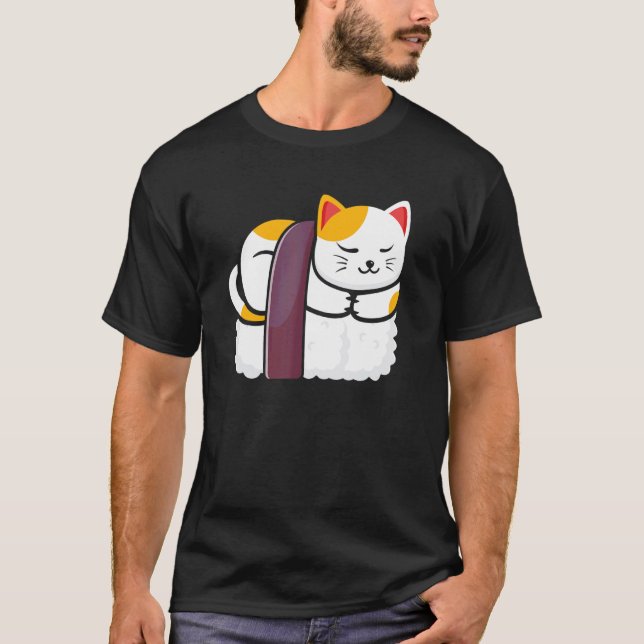 T-shirt Chat Chinois de la Chance Maneki Neko Feng Shui ?? (Devant)