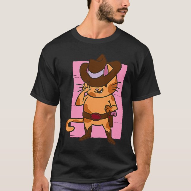 T-shirt chat choisit pistolet (Devant)
