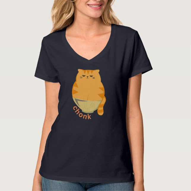 T-shirt Chat Chonk Orange (Devant)