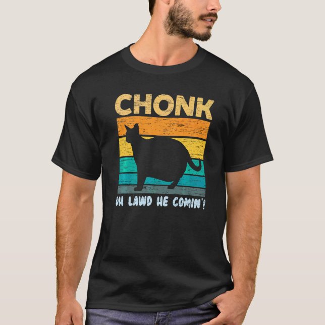 T-shirt Chat Chonk Pour Un Chonk Scale Chat Mème Propriéta (Devant)