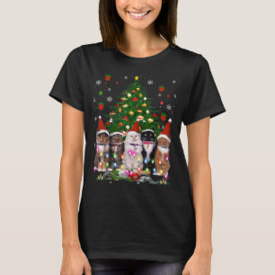 T-shirt Chat Christmas Funny Shirt Meowy Arbre de Noël Ch