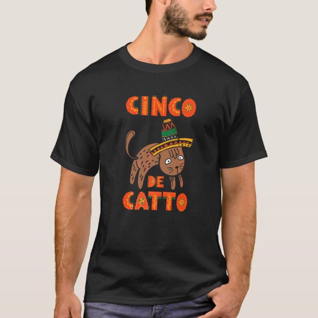 T-shirt Chat Cinco De Chat Cinco De Mayo Mexicain Mexique (Devant)