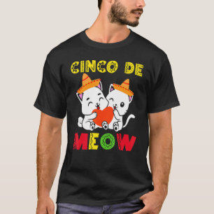 T-shirt Chat Cinco De Meow Cinco De Mayo Mexicain