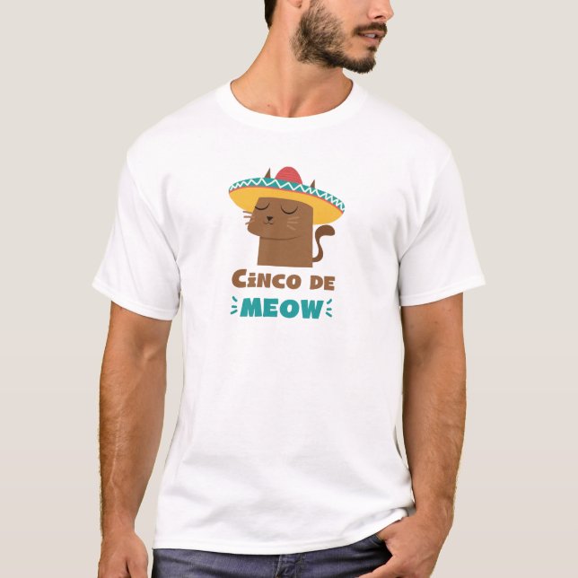 T-shirt Chat Cinco drôle De Mayo de Cinco De Meow Sombrero (Devant)