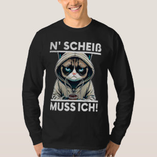 T-shirt Chat Citation Drôle Cadeau I N Merde je dois