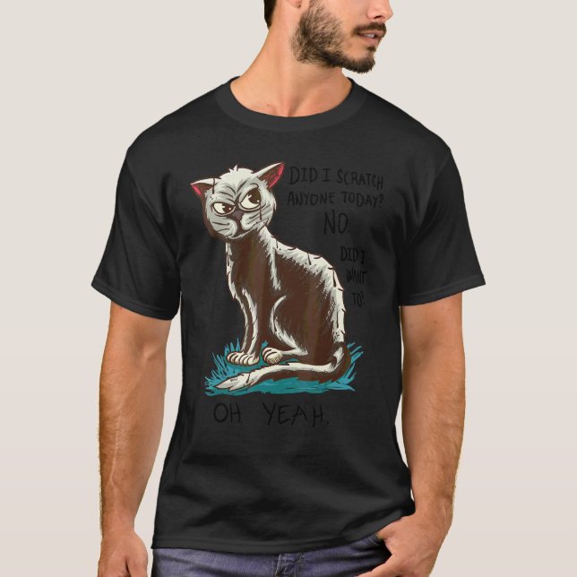 T-shirt Chat     citations sarcastiques   Est-ce que je vo (Devant)