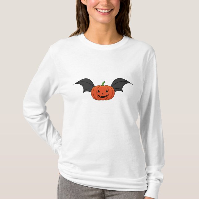 T-shirt Chat Citrouille d'Halloween (Devant)
