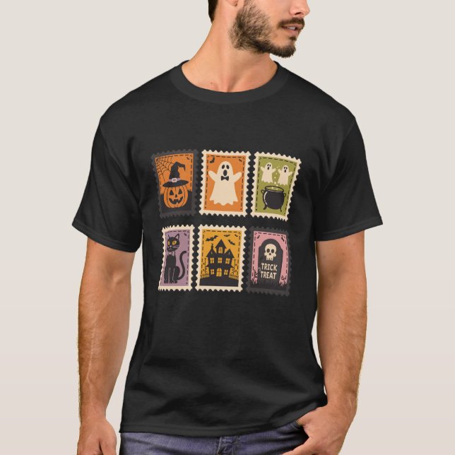 T-shirt Chat Citrouille Halloween Ghost mignon (Devant)