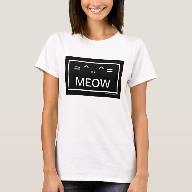 T-shirt chat clavier caractères MEOW (Devant)