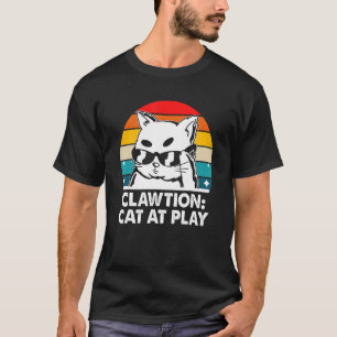 T-shirt Chat Clawtion à l'œuvre Humour amateur de chat drô