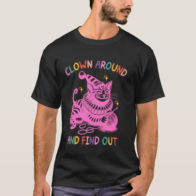 T-shirt Chat Clown Autour Et Découvrir (Devant)