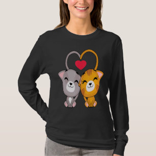 T-shirt Chat Coeur Valentines Jour Cute Kitten Kitty V Jou