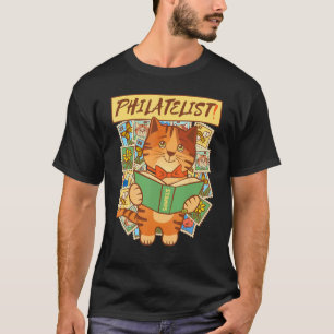 T-shirt Chat collectionneur de timbres philatéliste
