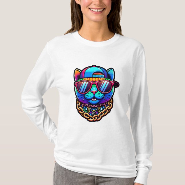 T-shirt Chat coloré (Devant)