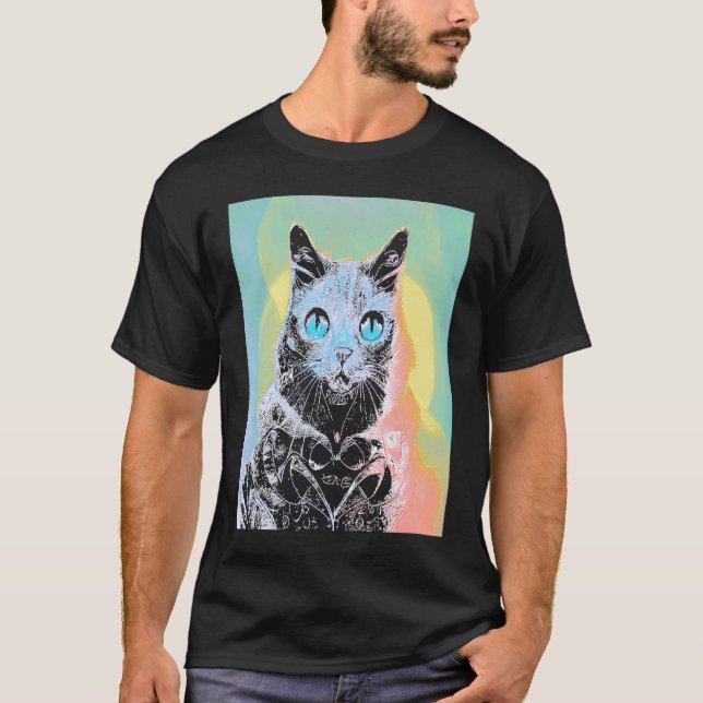 T-shirt Chat coloré (Devant)