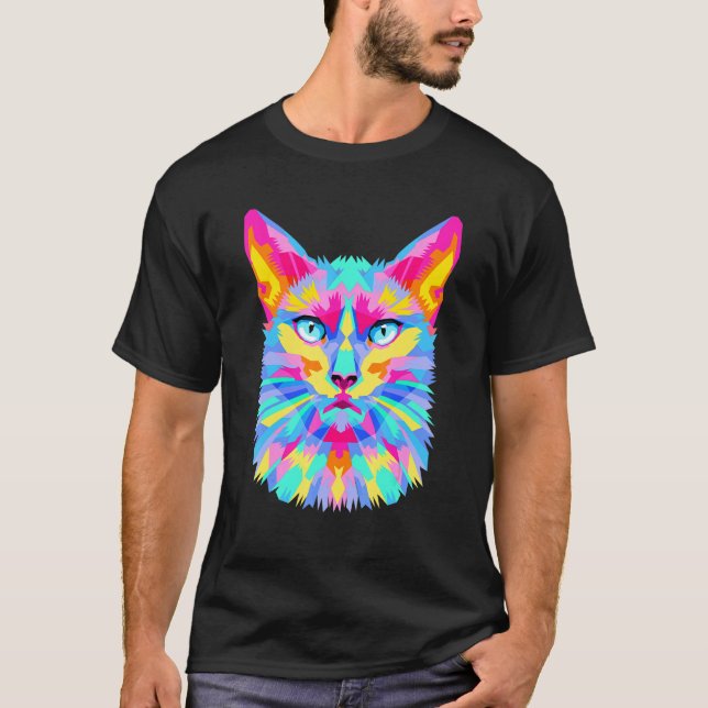 T-shirt Chat Coloré (Devant)