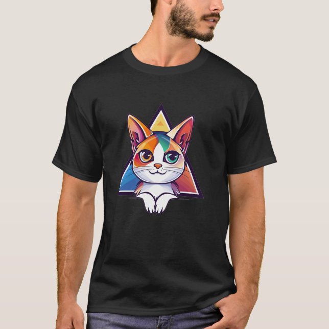 T-shirt Chat Coloré (Devant)