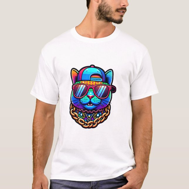 T-shirt Chat coloré (Devant)
