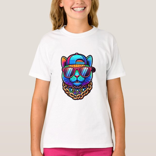 T-shirt Chat coloré (Devant)