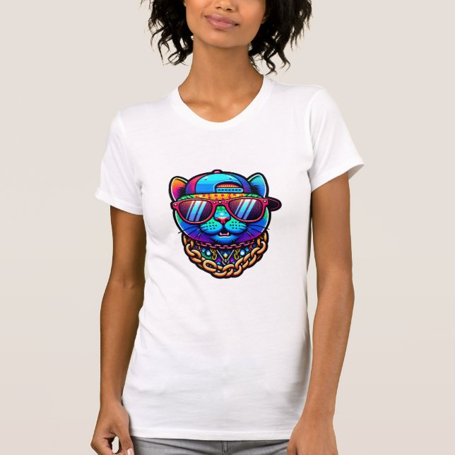 T-shirt Chat coloré (Devant)