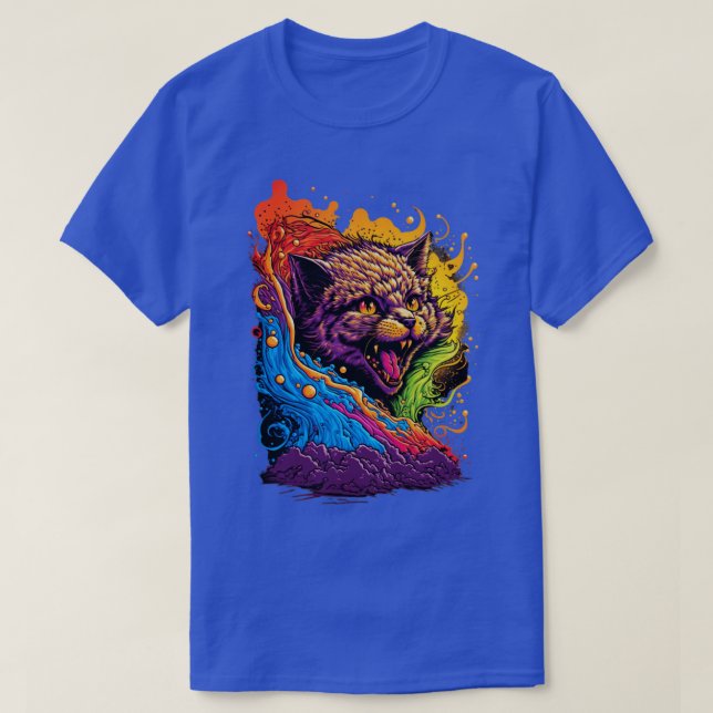 T-shirt Chat coloré (Design devant)