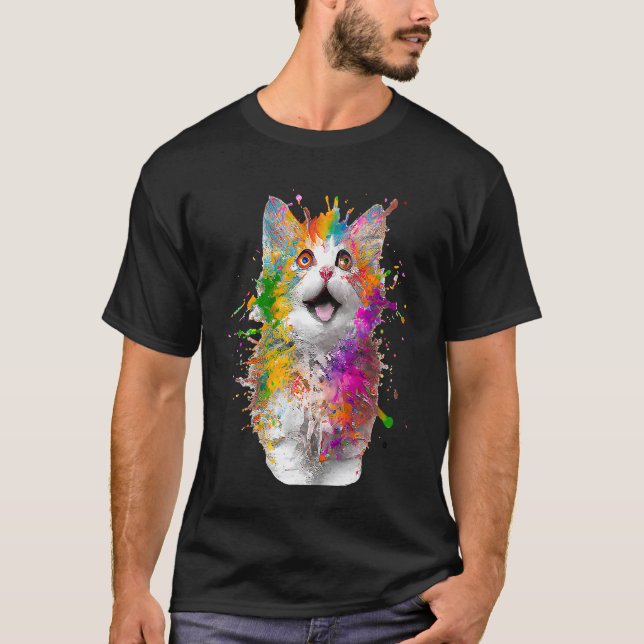 T-shirt Chat coloré 2 (Devant)