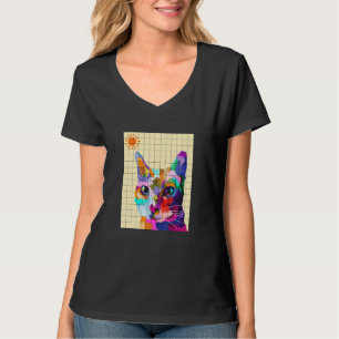 T-shirt Chat coloré Ca Colorful Style Art Pop