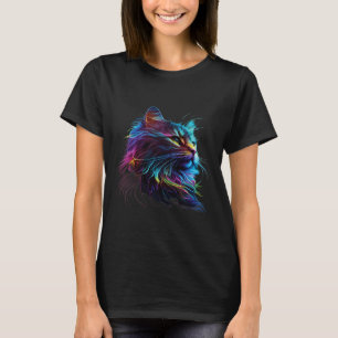 T-shirt Chat Coloré Pour Les Amateurs De Kitten Art Kitty