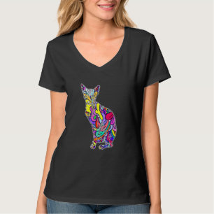 T-shirt Chat coloré Sphynx Art Propriétaire d'animal de co