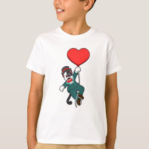 T-shirt Chat comme marié avec ballon en forme de cœur