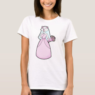 T-shirt Chat comme mariée avec bouquet de fleurs