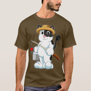 T-shirt Chat comme pêcheur avec seau d'eau