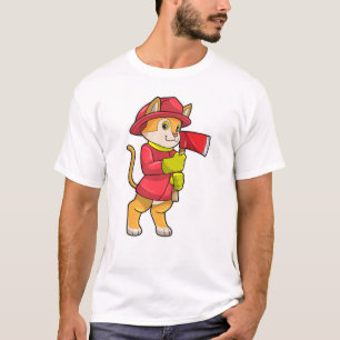 T-shirt Chat comme pompier avec Ax