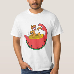 T-shirt Chat comme surfer avec Watermelon