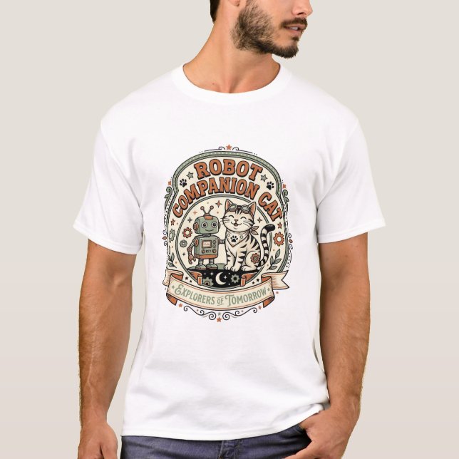T-shirt Chat Compagnon Robot Chat Compagnon Robot Ve Vinta (Devant)