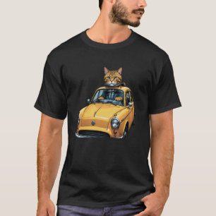 T-shirt Chat Conducteur de Voiture dans un Taxi Jaune Grap