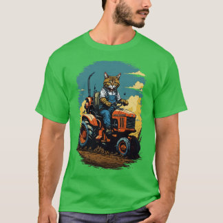 T-shirt Chat conduisant un tracteur