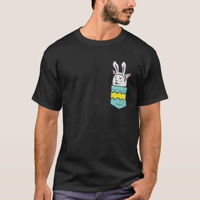T-shirt Chat confus Lapin Oreilles de Lapin Pochette Mème  (Devant)