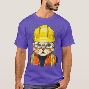 T-shirt Chat Constructeur Feline Chat Kitten